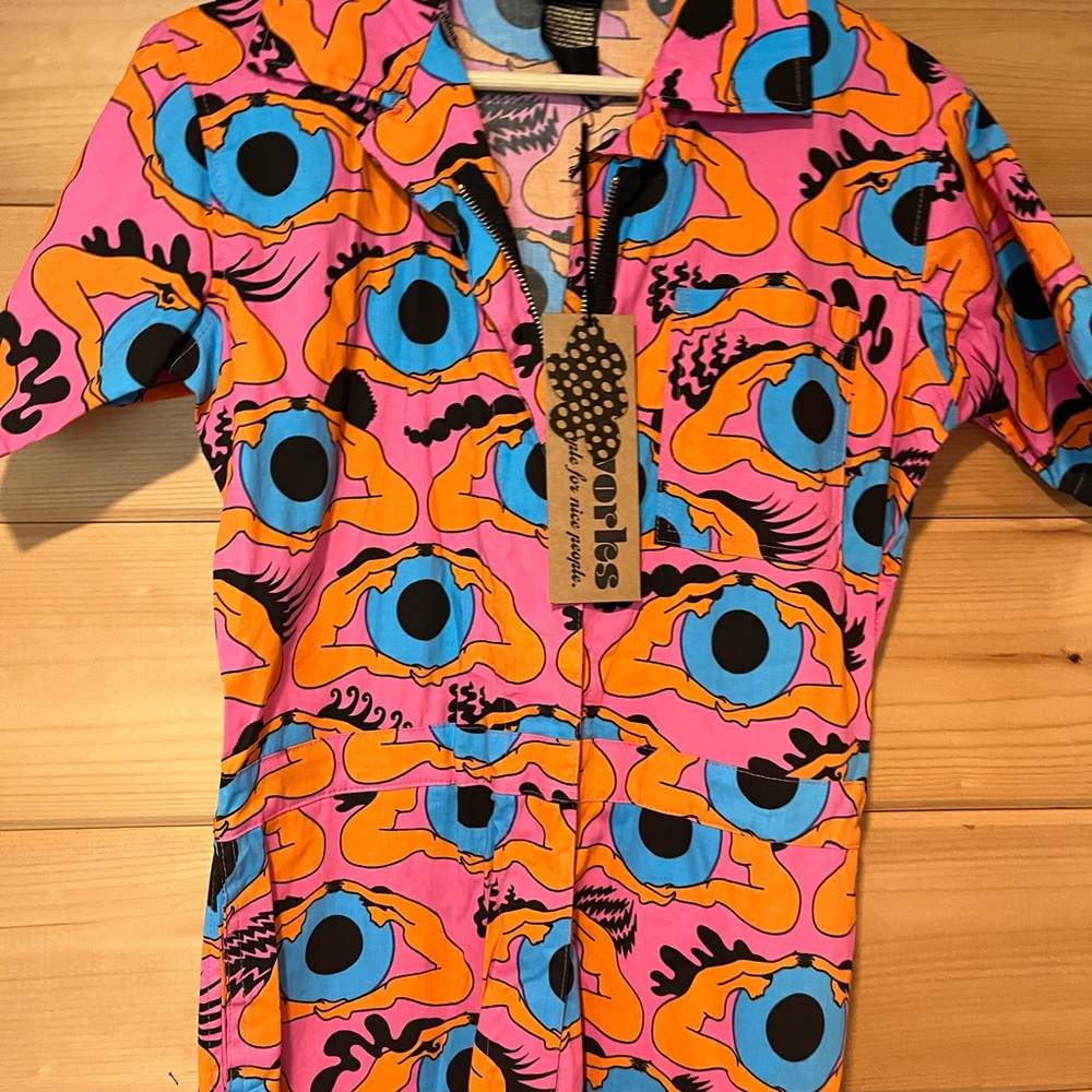 Nooworks NWT psychedelic eye print coverall - Picture 2 of 4